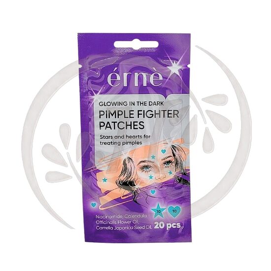 ERNE Glowing Pimple Fighter Stars & Hearts Patches, 20 pcs